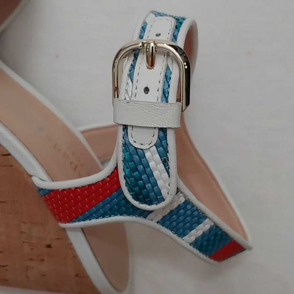 Kate Spade Women's Size 7.5 Sandal with 5 inch Cork Heel, NWOB